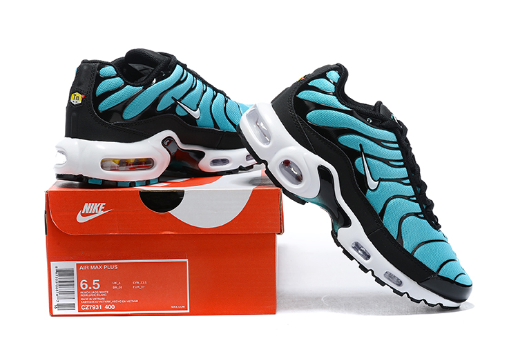 2021 Nike Air Max Plus Sea Blue Black White Running Shoes - Click Image to Close